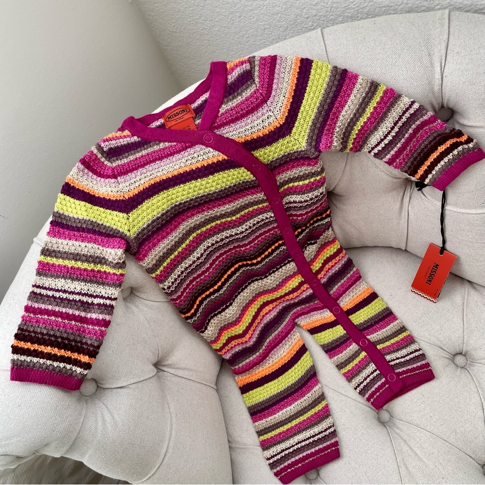 🩷 New Missoni X Target baby long sleeve unionsuit babysuit XS 3-6M